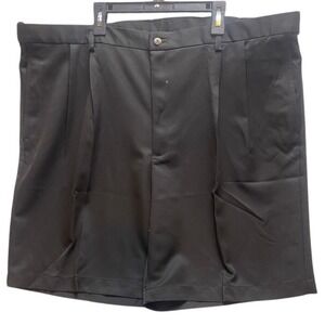 Haggar Shorts Size 42 Cool 100 Flex‎ Waist Pleated Front Black NWT